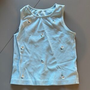 Light Blue Kids Tank with Daisy Embroidery